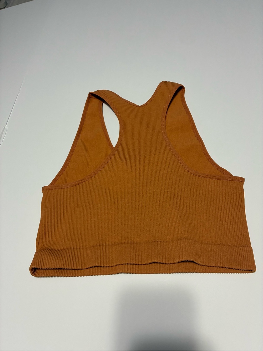 Zenana Cropped Ribbed Tank Top - Rust Orange - Picture 3 of 3